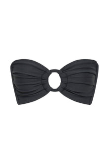 Tori Ties Bandeau Bikini Top | Charcoal