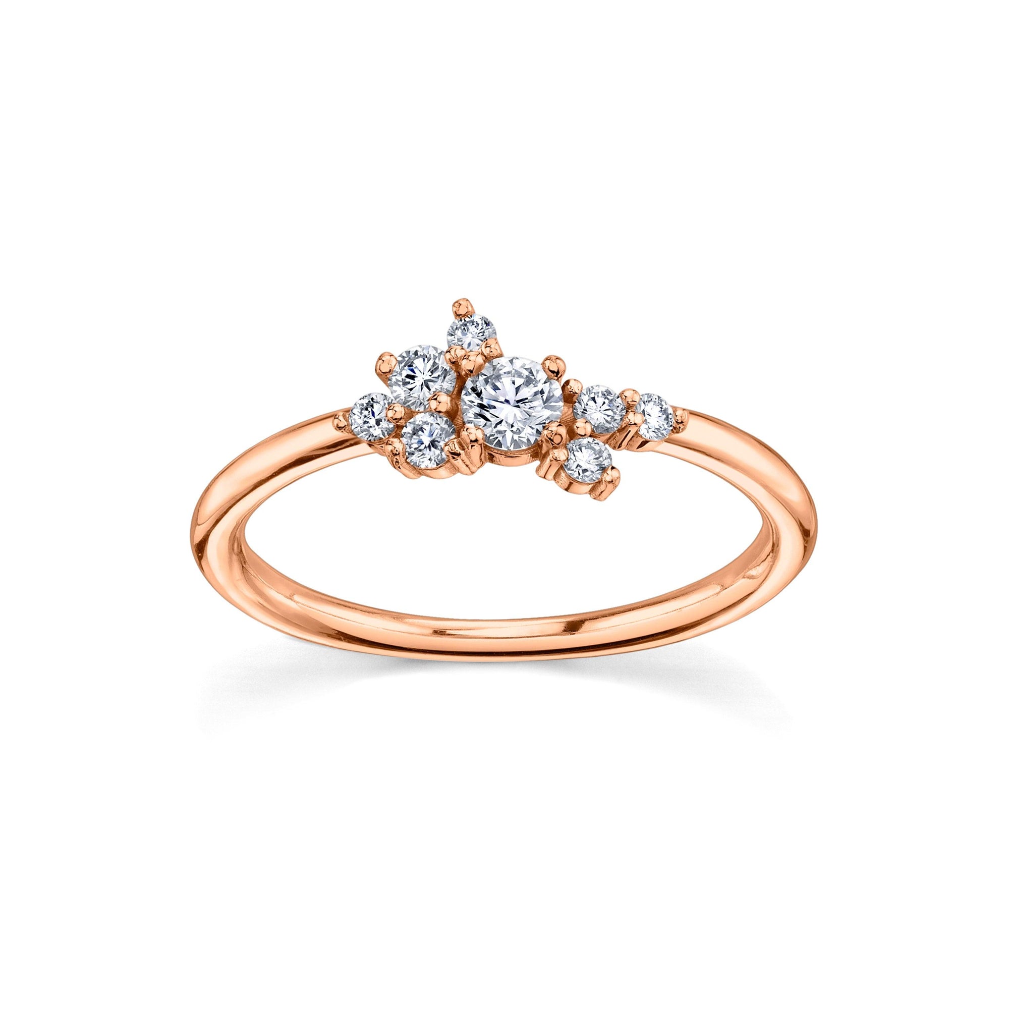 Women | White Diamond Charlotte Mini Cluster Ring | 14k Rose Gold