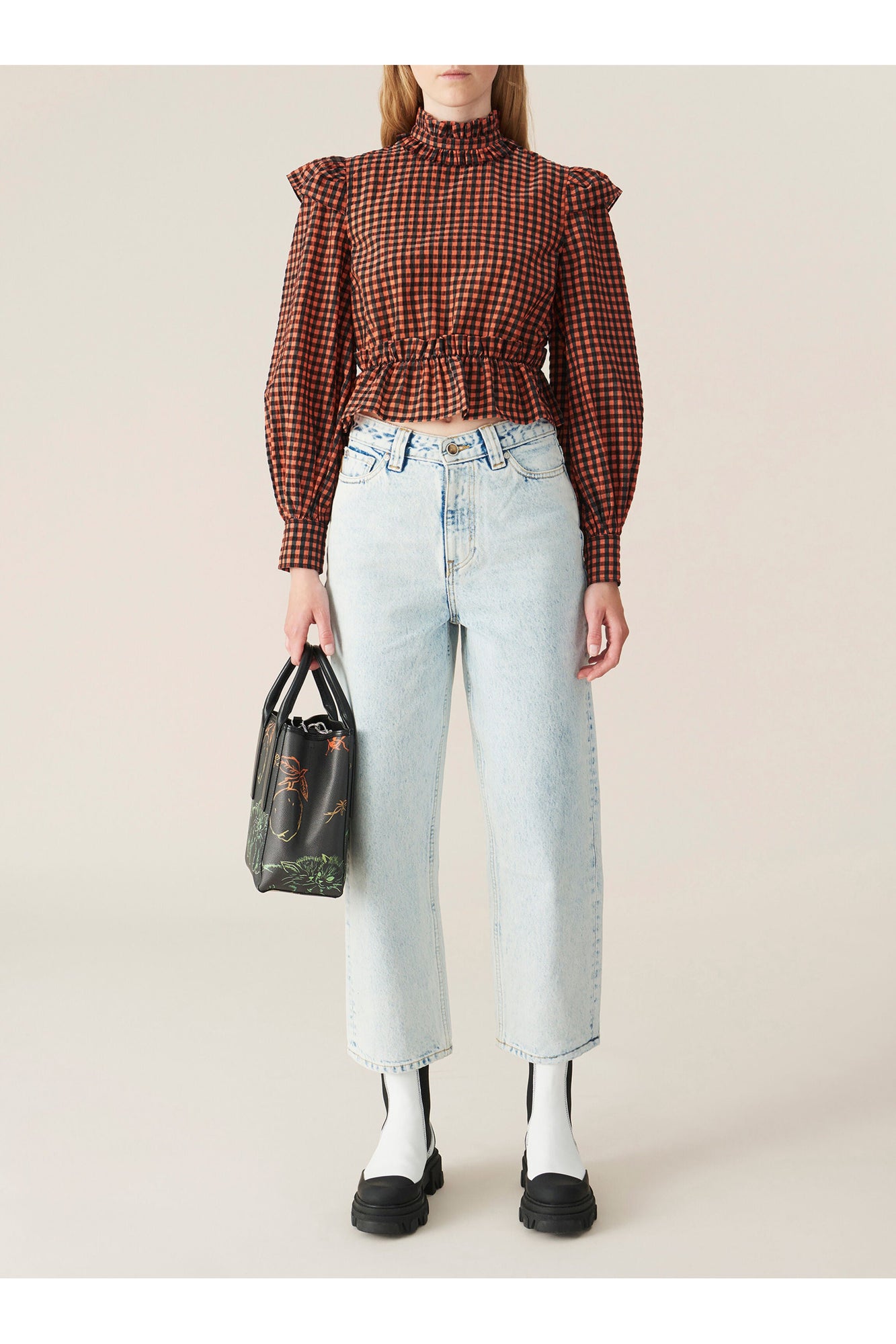 Check Seersucker Blouse | Flame