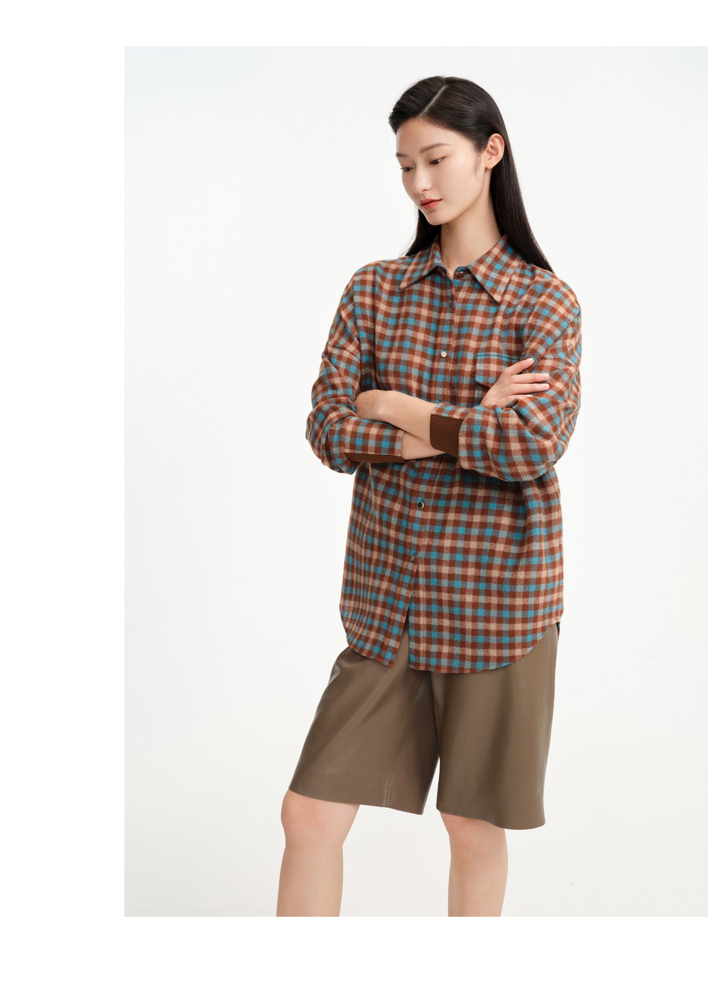 Checked Shirt | Turquoise/Brown