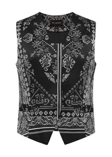 Chinese-style Embroidered Vest | Black