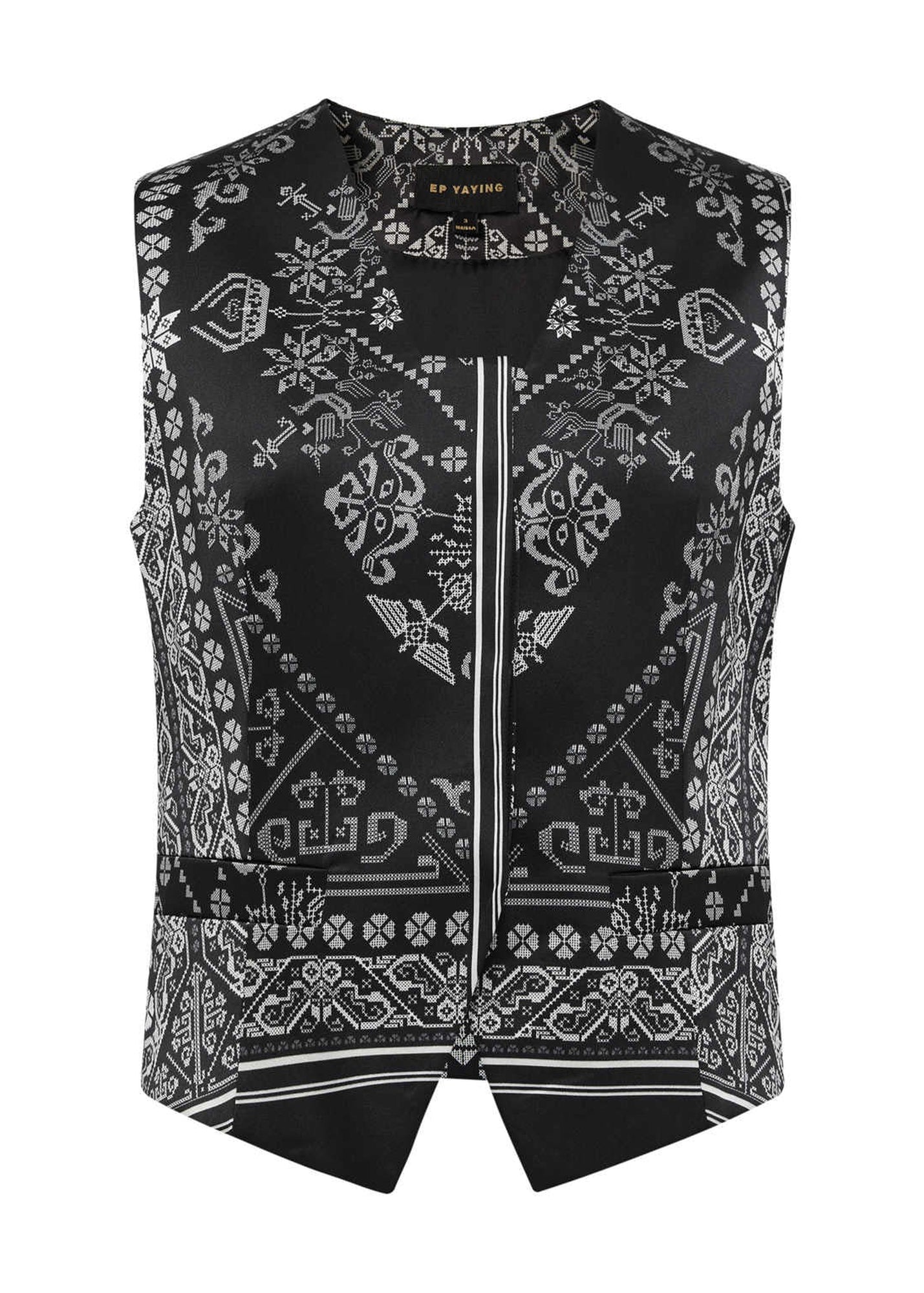 Chinese-style Embroidered Vest | Black