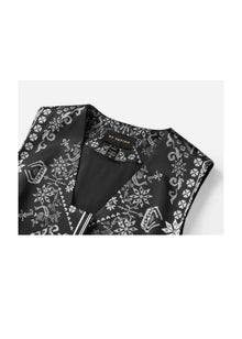 Chinese-style Embroidered Vest | Black