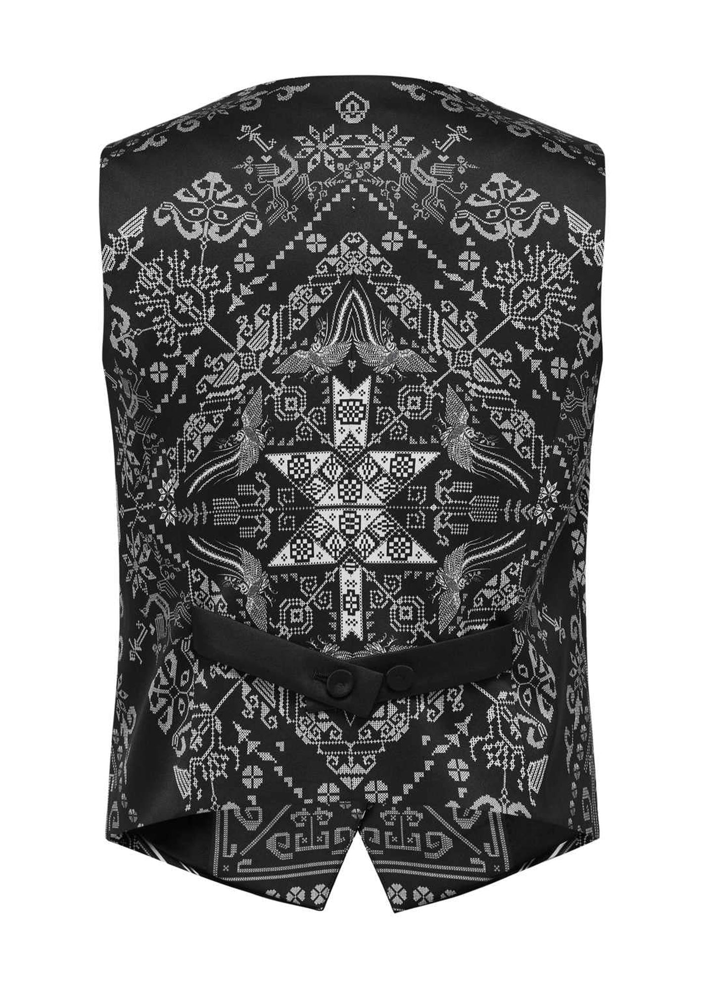 Chinese-style Embroidered Vest | Black