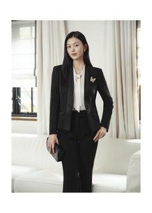 Chinese Stand-Collar Placket Jacket | Black