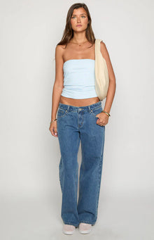Clara Star Denim Low Rise Jeans | Mid Wash