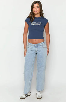 Clara Star Denim Low Rise Jeans | Light Wash
