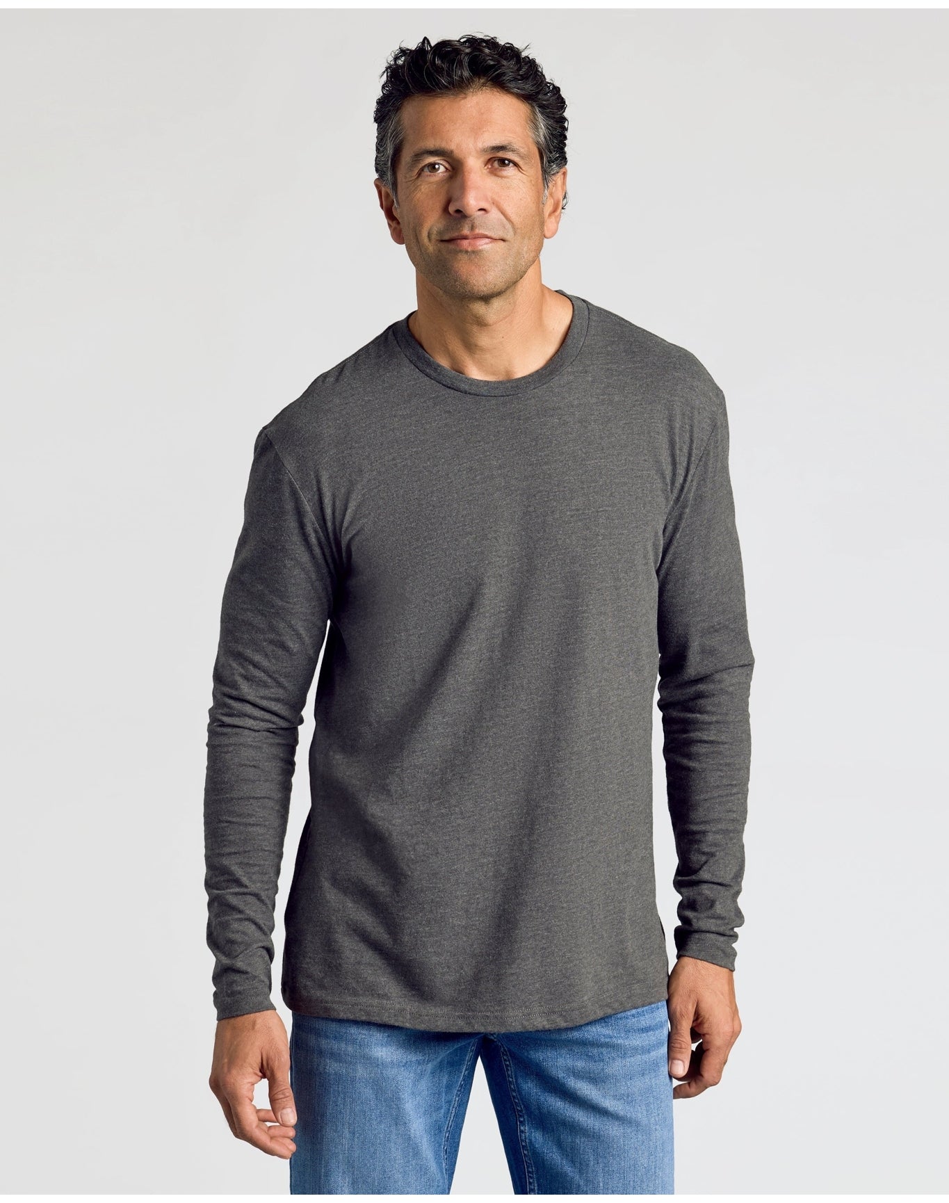 Classic Long Sleeve Crew Neck | Charcoal Heather Gray