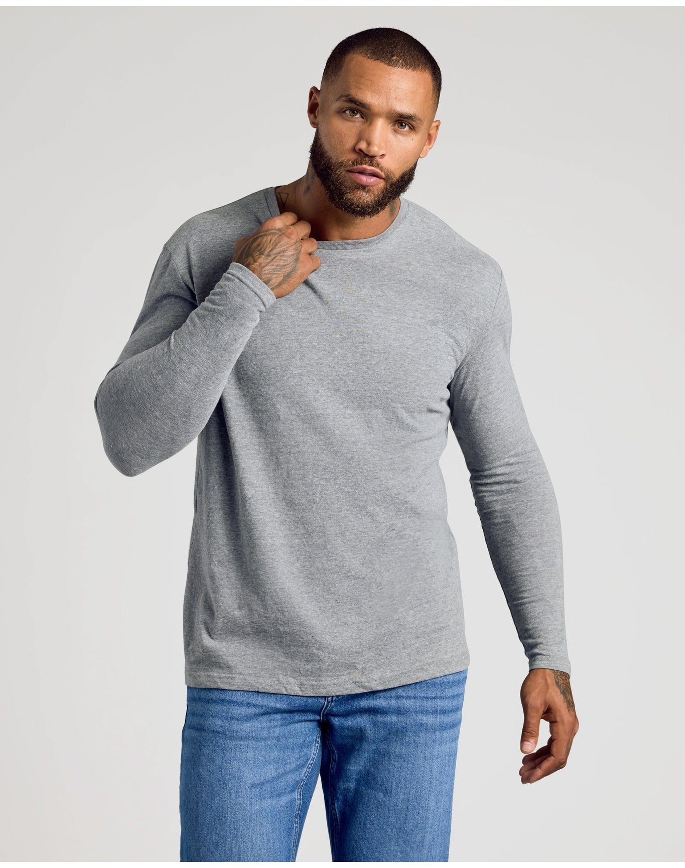 Classic Long Sleeve Crew Neck | Heather Gray