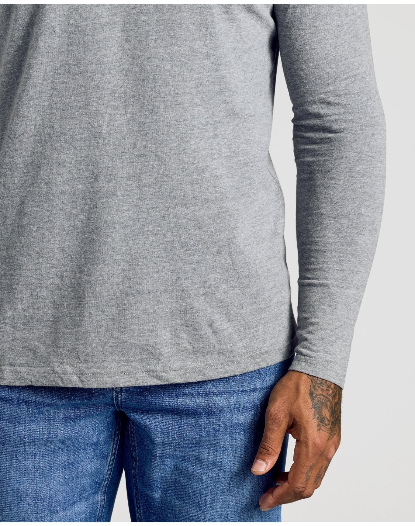 Classic Long Sleeve Crew Neck | Heather Gray