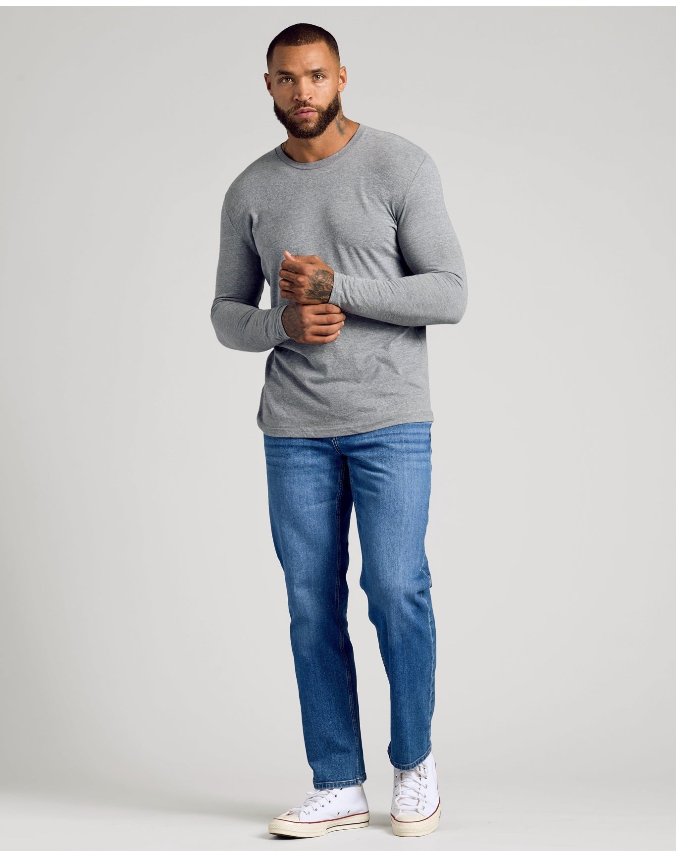 Classic Long Sleeve Crew Neck | Heather Gray