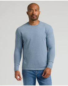 Classic Long Sleeve Crew Neck | Heather Indigo