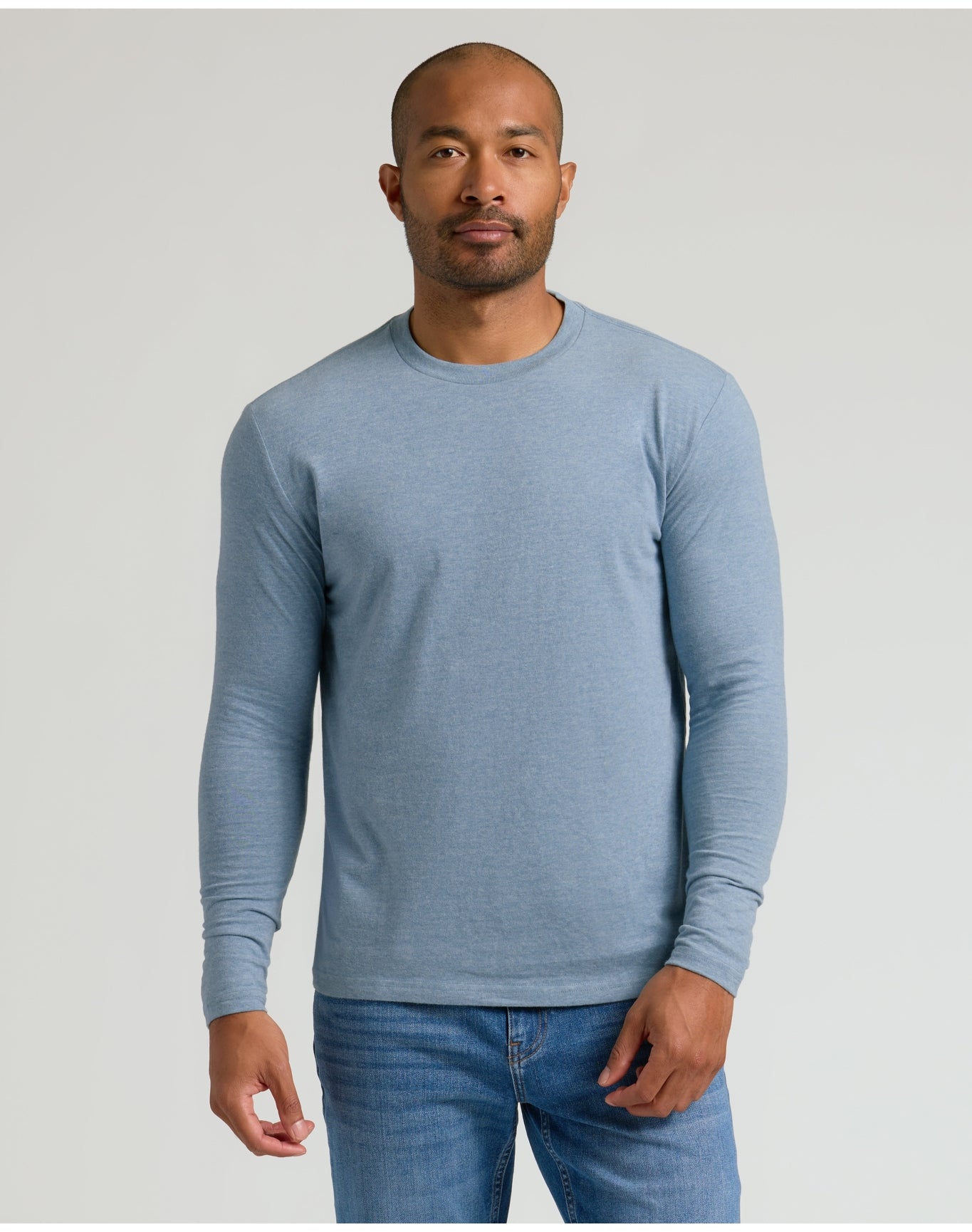 Classic Long Sleeve Crew Neck | Heather Indigo