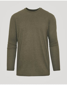 Classic Long Sleeve Crew Neck | Heather Military Green