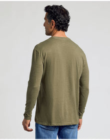 Classic Long Sleeve Crew Neck | Heather Military Green