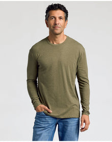 Classic Long Sleeve Crew Neck | Heather Military Green