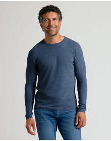 Classic Long Sleeve Crew Neck | Heather Navy