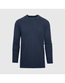 Classic Long Sleeve Crew Neck | Heather Navy
