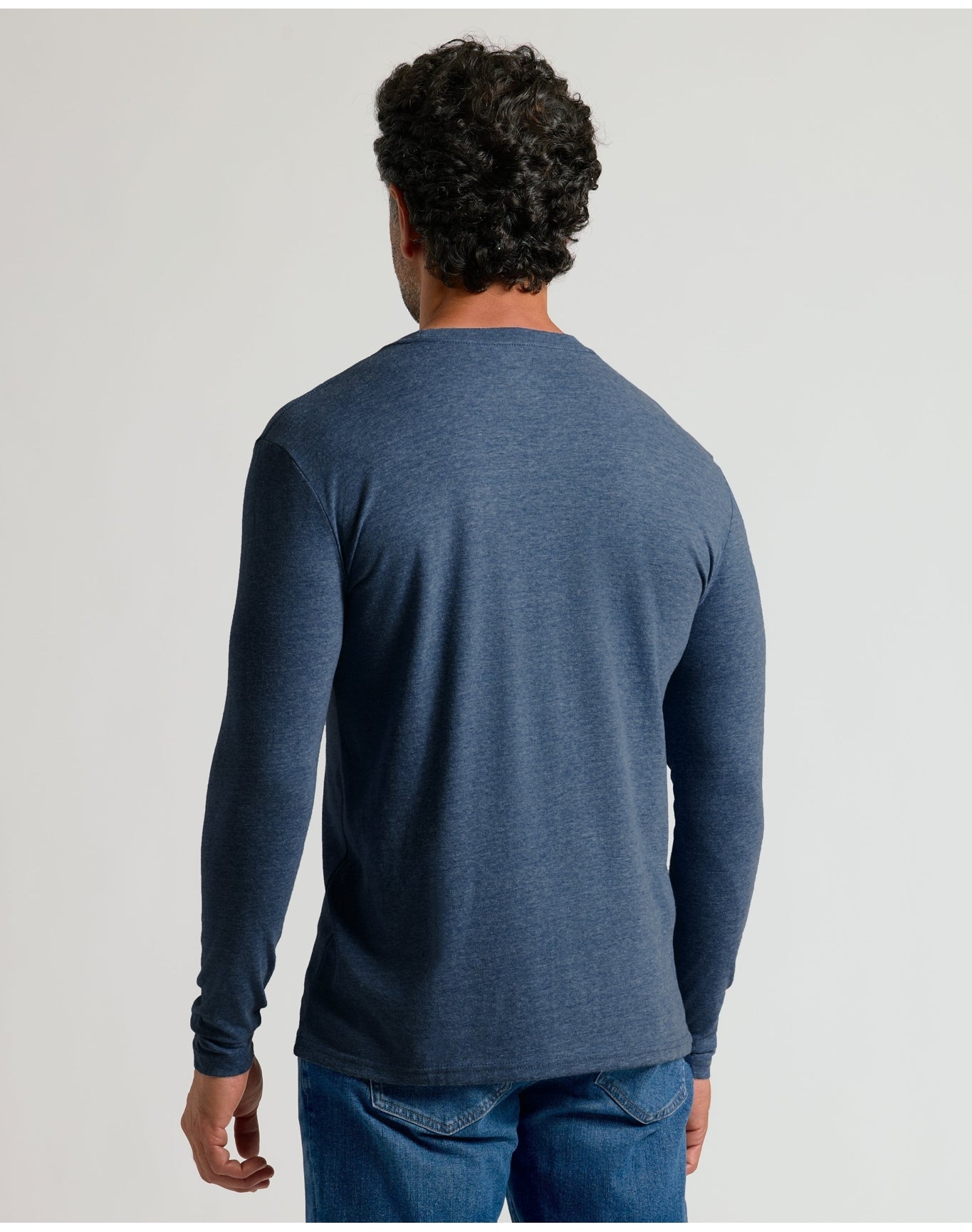 Classic Long Sleeve Crew Neck | Heather Navy