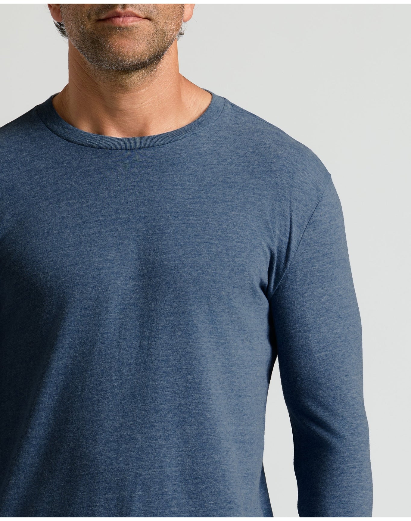 Classic Long Sleeve Crew Neck | Heather Navy