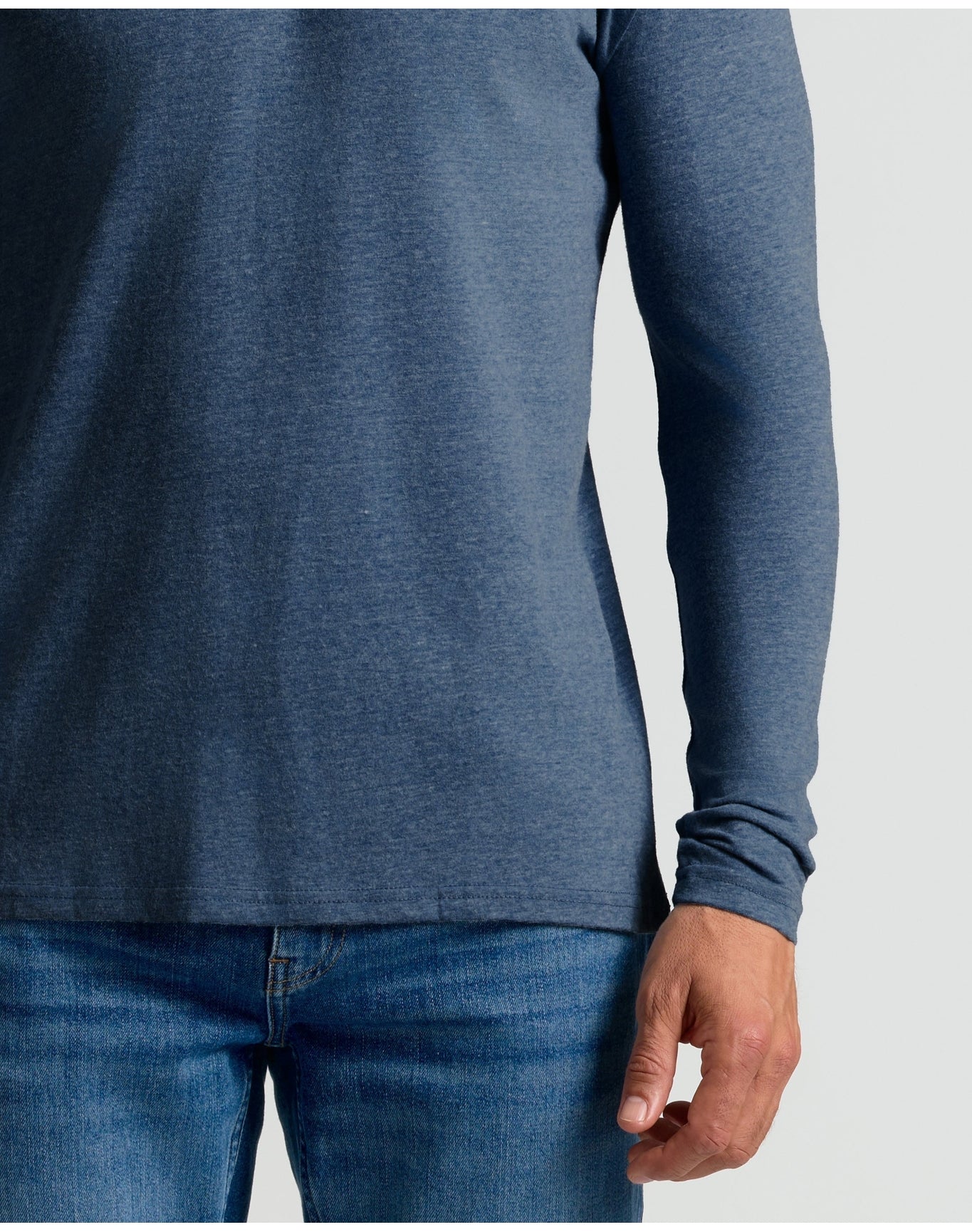 Classic Long Sleeve Crew Neck | Heather Navy