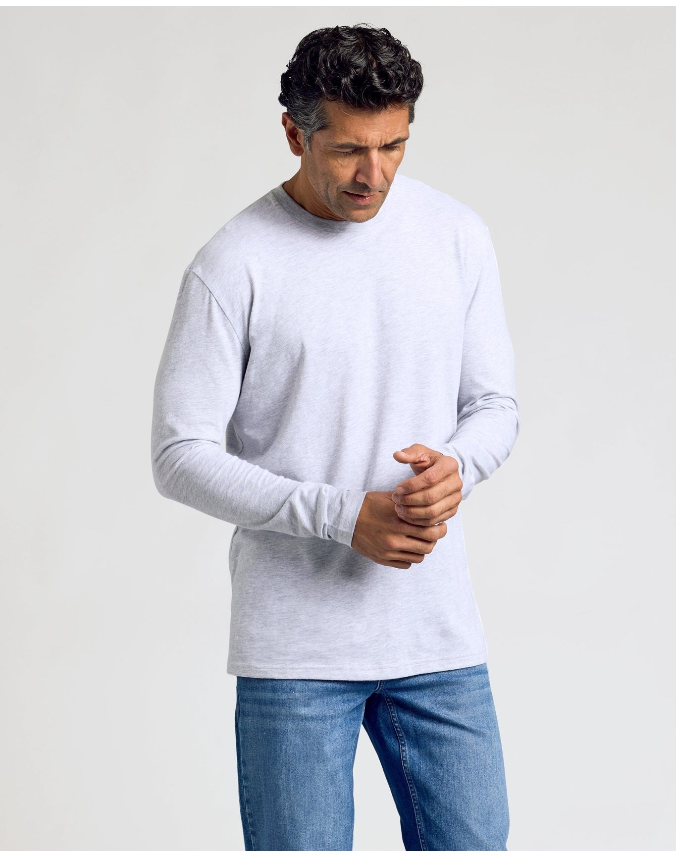 Classic Long Sleeve Crew Neck | Light Heather Gray