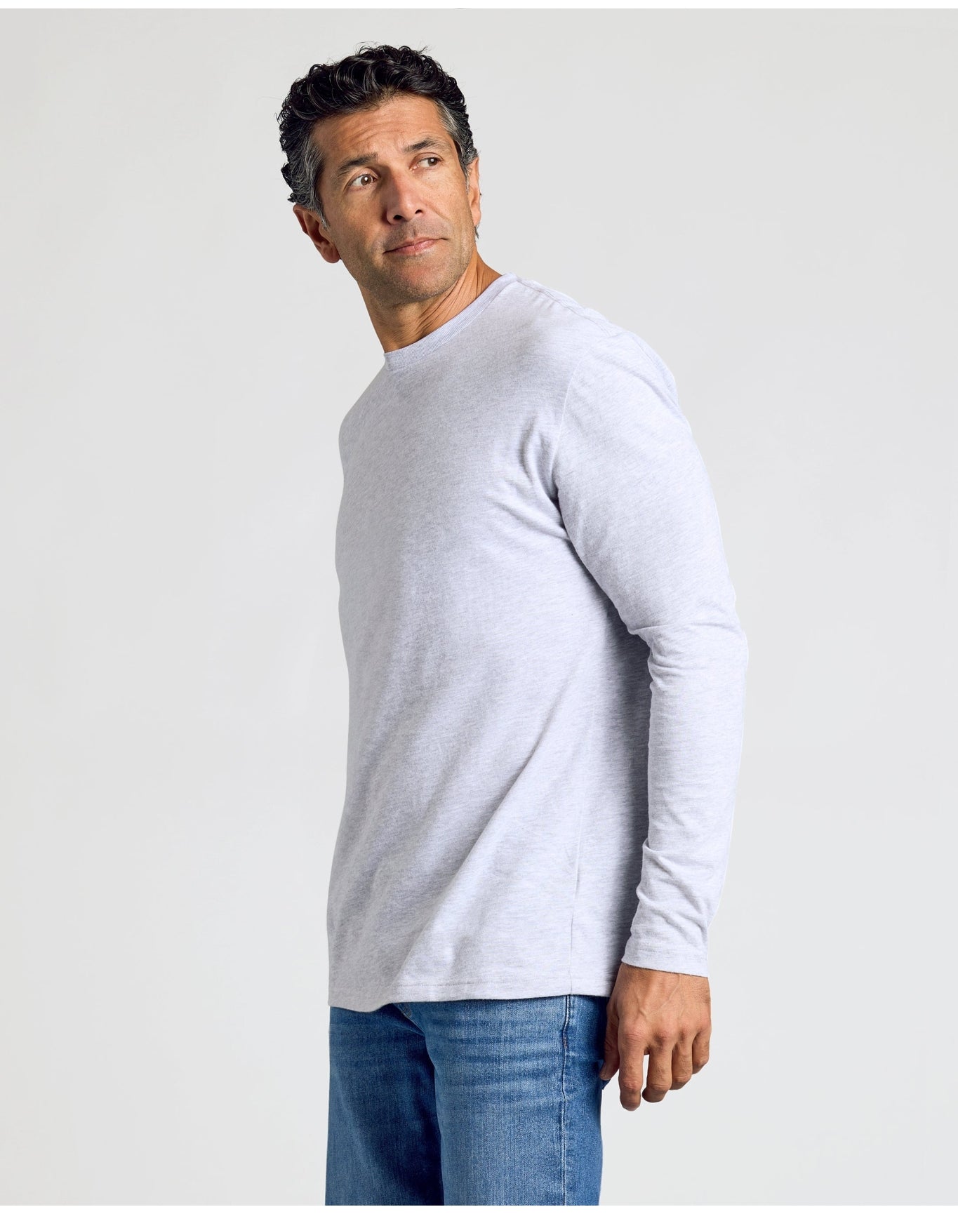 Classic Long Sleeve Crew Neck | Light Heather Gray
