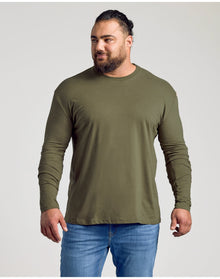 Classic Long Sleeve Crew Neck | Military Green