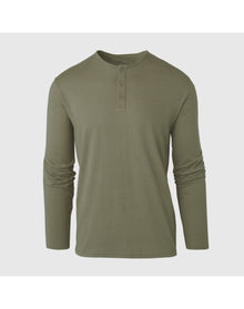 Classic Long Sleeve Henley | Military Green