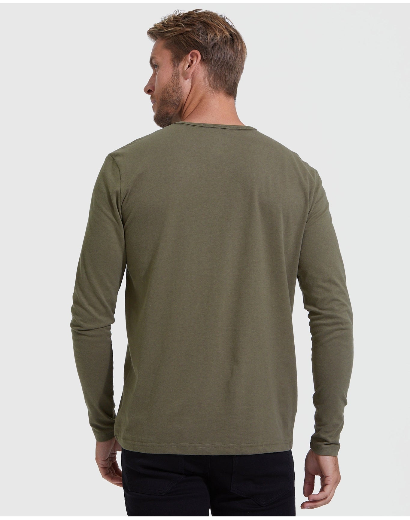 Classic Long Sleeve Henley | Military Green