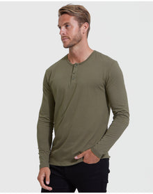 Classic Long Sleeve Henley | Military Green