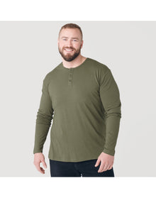 Classic Long Sleeve Henley | Military Green