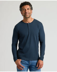 Classic Long Sleeve Henley | Navy