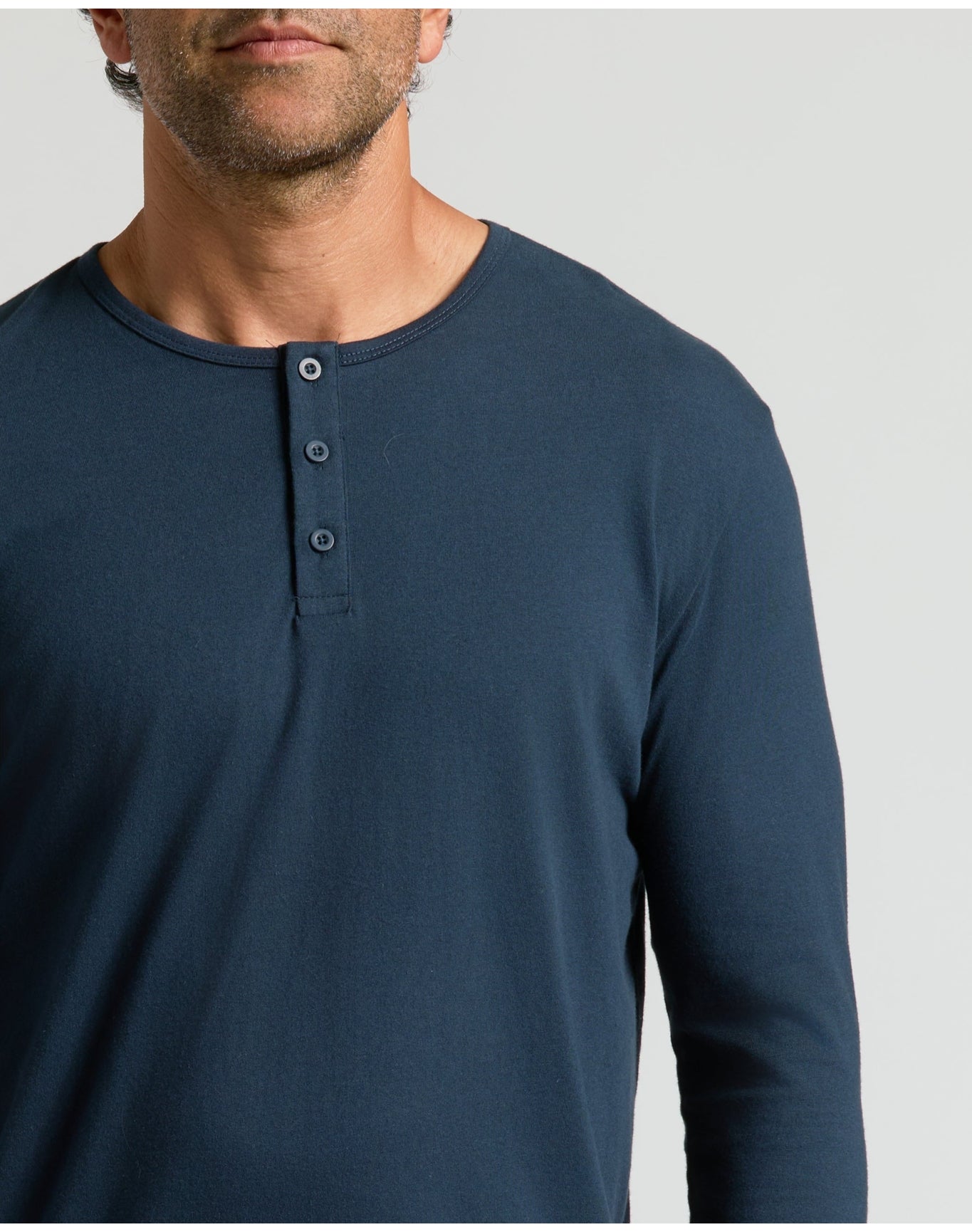 Classic Long Sleeve Henley | Navy