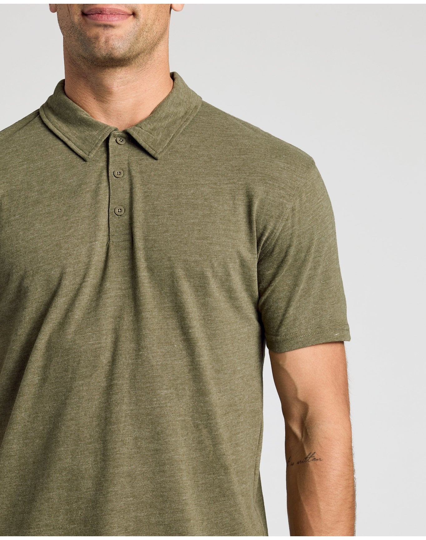 Classic Polo | Heather Military Green