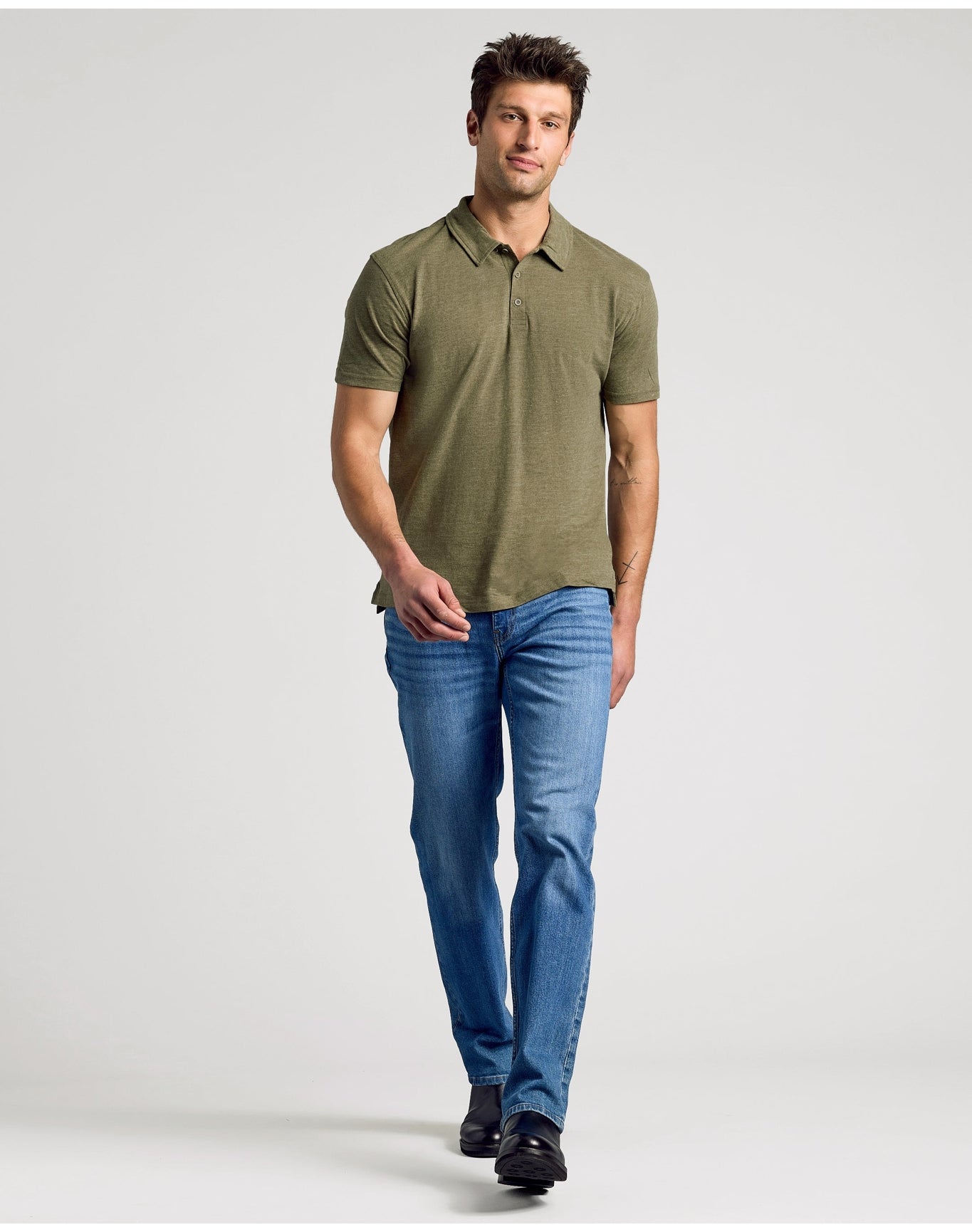 Classic Polo | Heather Military Green