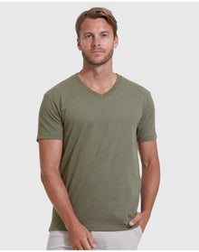 Classic V-Neck | Heather Military Green