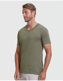 Classic V-Neck | Heather Military Green