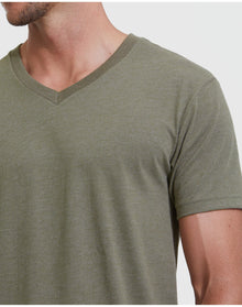 Classic V-Neck | Heather Military Green