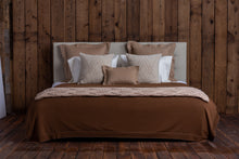 Home | Tokyo Bed Blanket | Dark Grey / Cognac