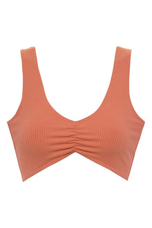 Kim Variation Bikini Top | Coral Rib
