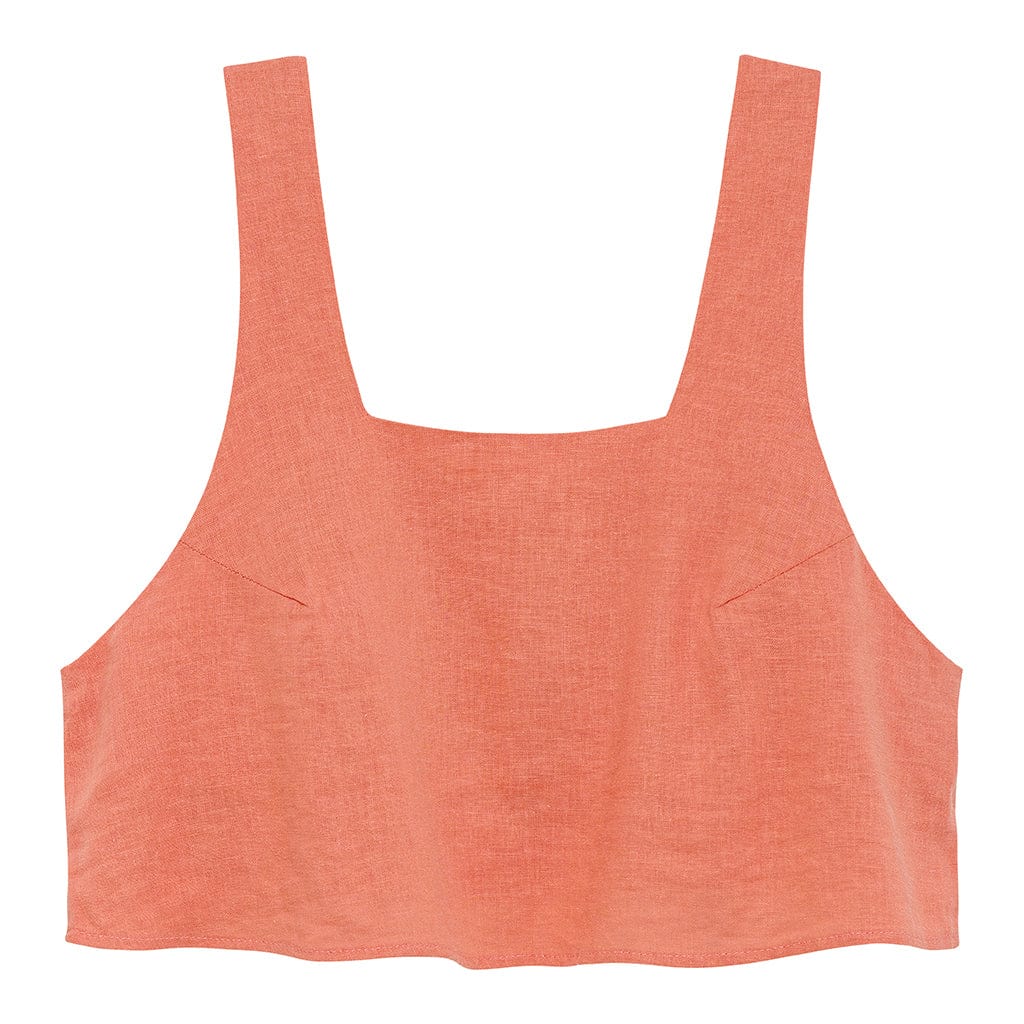 Square Neck Crop Top | Coral