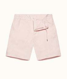 Cornell Linen Tailored Fit Washed Linen Drawcord Shorts | Rose