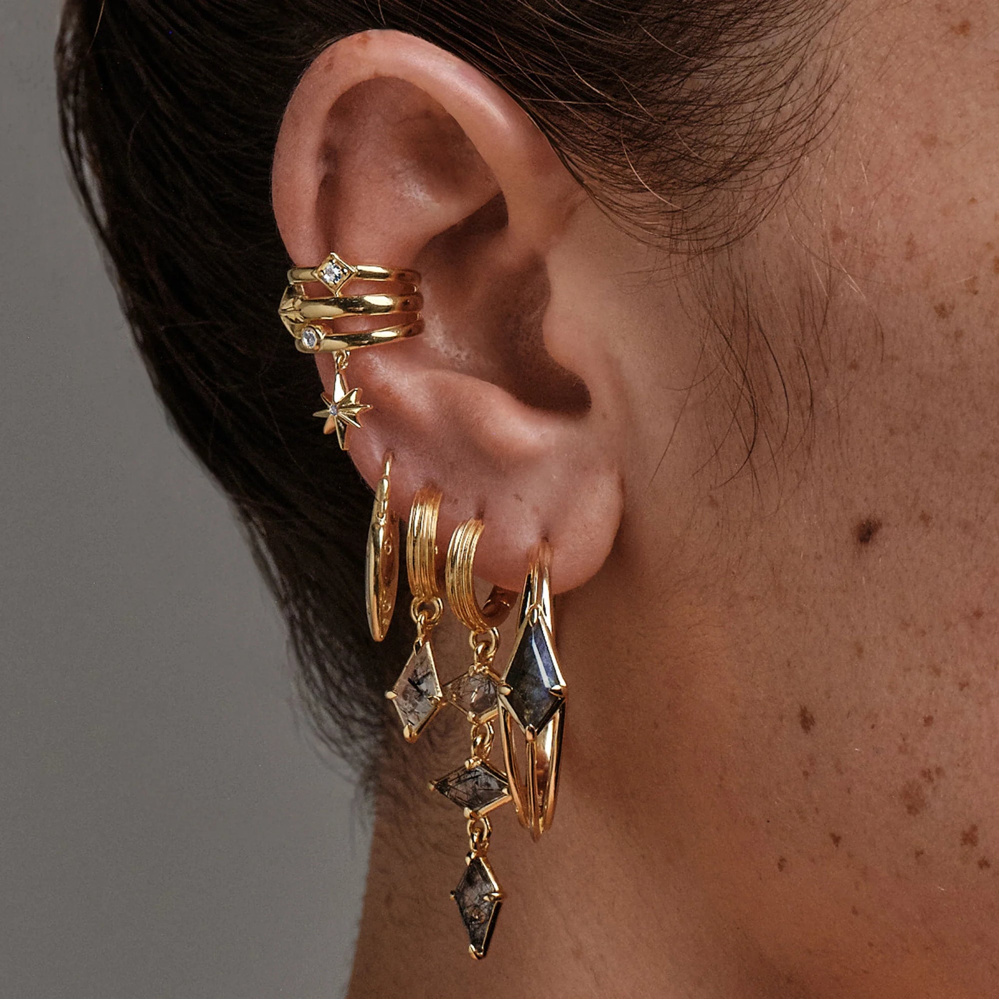 Awe Inspired Earrings Prism Huggies