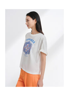 Cotton Embroidered T-Shirt | White