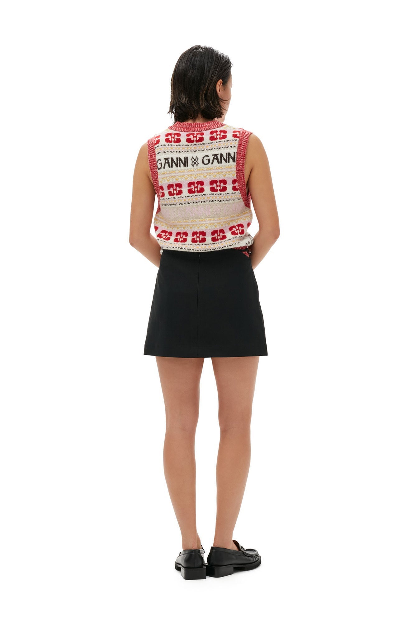 Cotton Suiting Mini Skirt | Black