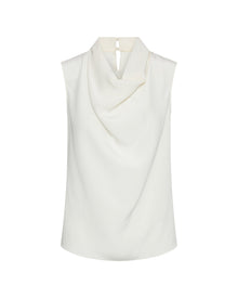 Cowl Top in Silk Crepe | Ivory