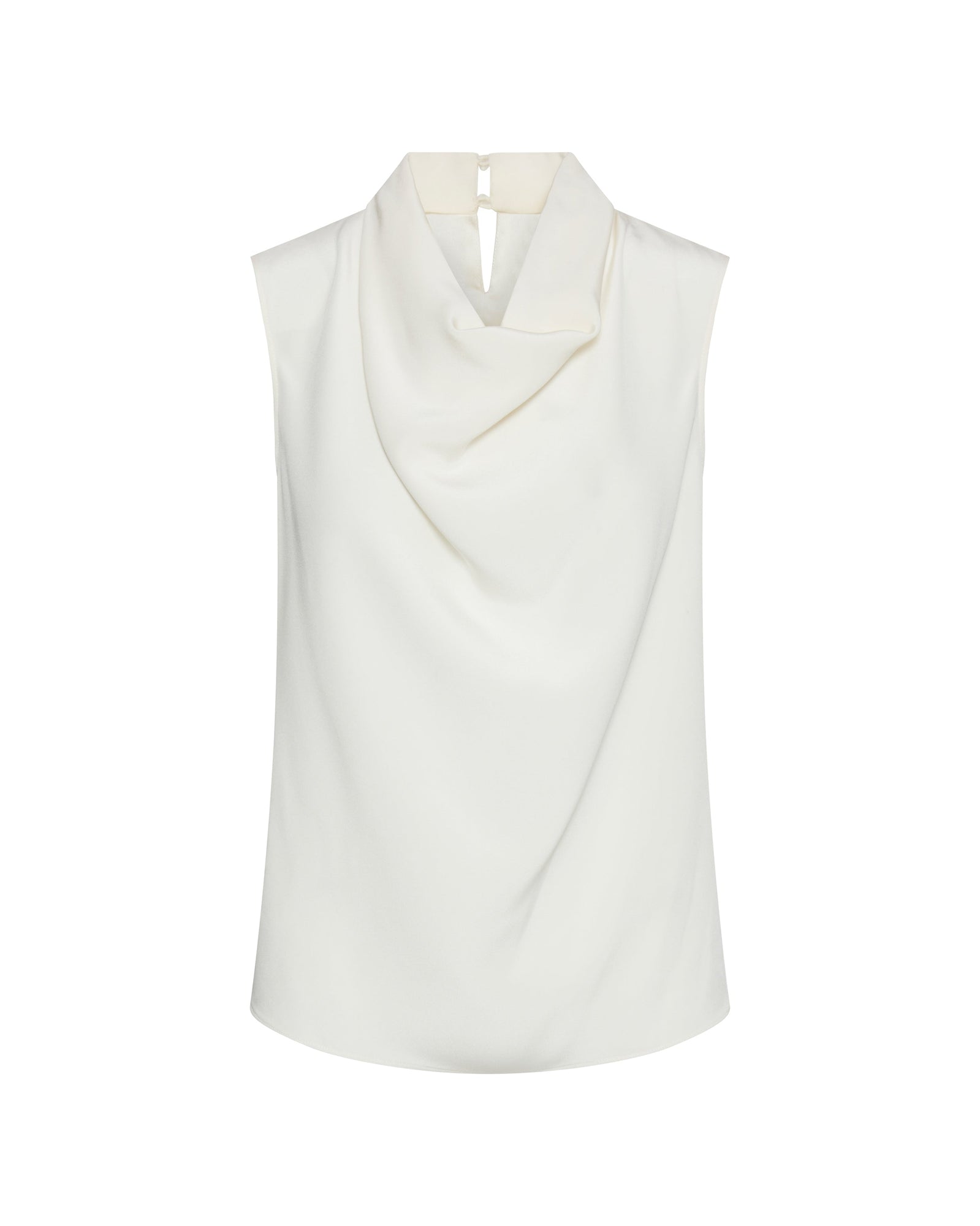 Cowl Top in Silk Crepe | Ivory