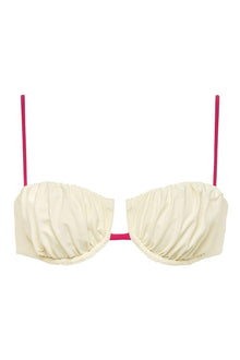 Petal Bikini Top | Cream Raspberry Binded