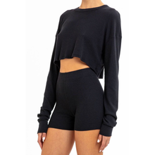 Cropped Oversized Thermal | Black